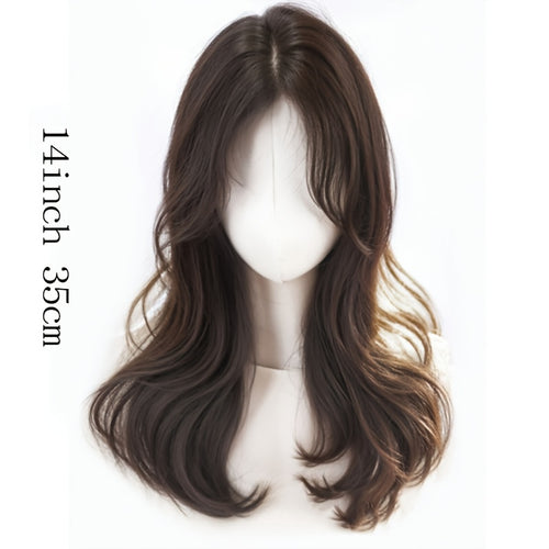 14-inch European And American Fashionable Women Do Not Need to Wear Hairnet Wigs. U-shaped Hand-woven Fluffy And Curly Hair Grows On The Top Of The Head. The Hair Grows Sparsely, with White Hair Covering The Entire Head, Hair Replacement