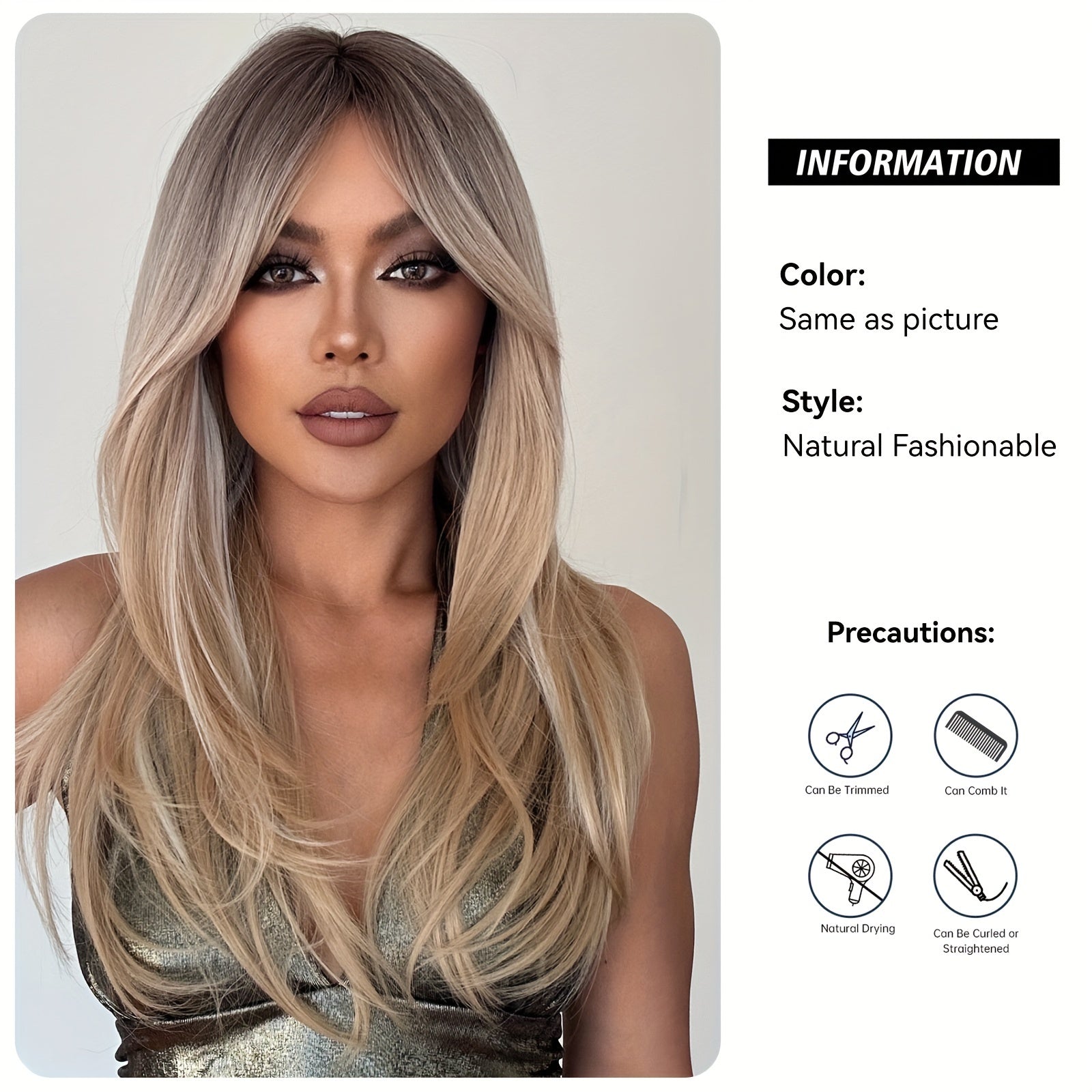 24-Inch Curly Champagne Blonde Wigs Made from Synthetic Materials, Ideal for Women'S Hairstyles in 2024, Perfect for Everyday Wear Or Cosplay