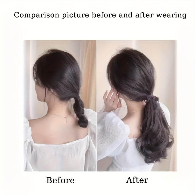 Sophisticated Ponytail for Women Featuring a Secure Strap - 11-Inch Long Curly Wave Hairstyle, Ideal for Daily Wear And Formal Occasions - Easy to Style with Heat Tools - Great for Parties, Weddings, And Photo Sessions - Salon-Quality for Home Use