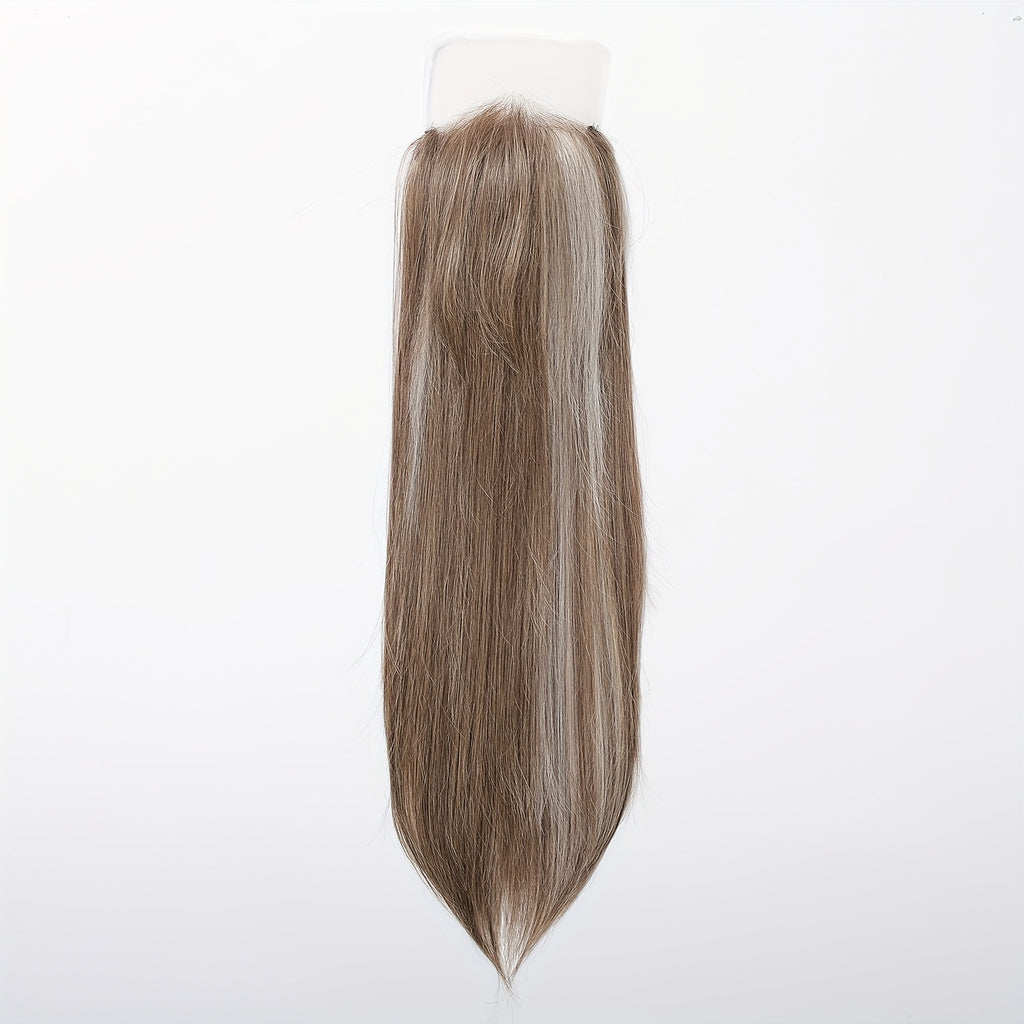 Luxury 6*6Inch Front Lace Hair Topper 100% High Quality Synthetic Lace Hair Topper for Woman Clip-In Hair Extensions Increase Hair Volume 24Inch Long Hair Versatile for Ladies Wear Firmly-with Adjustment Strap