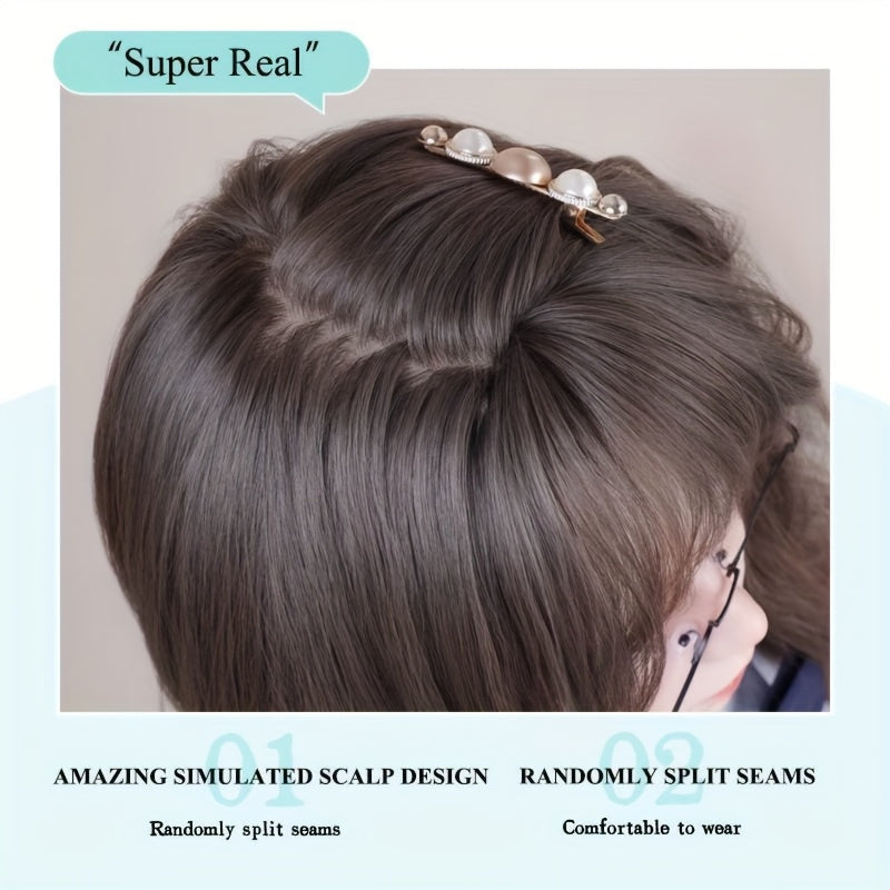 1pc Elegant Curly Wavy Wig for Women, 30 Inch Long Synthetic Hair with Hair, High Density 150% Rose Mesh Cap, Heat Resistant Fiber, Dark Brown, Suitable for Everyday and Party Wear