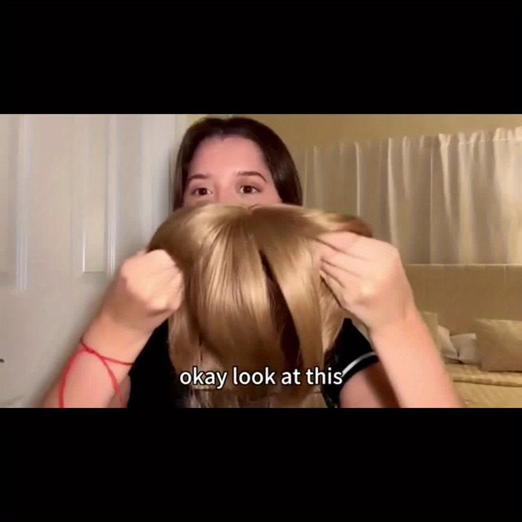 18-Inch Hair Toppers Designed for Women Featuring Fringe Bangs, Long Wavy Curls, And Clips for Easy Attachment, Perfect for Adding Volume to Thin Hair with Synthetic Highlights