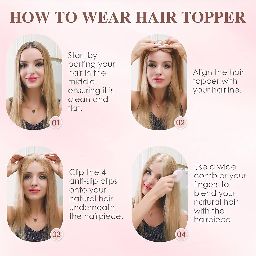 18-Inch Hair Toppers Designed for Women Featuring Fringe Bangs, Long Wavy Curls, And Clips for Easy Attachment, Perfect for Adding Volume to Thin Hair with Synthetic Highlights