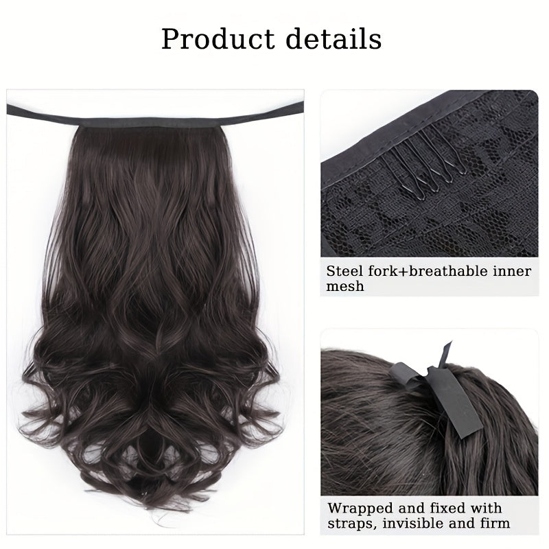Sophisticated Ponytail for Women Featuring a Secure Strap - 11-Inch Long Curly Wave Hairstyle, Ideal for Daily Wear And Formal Occasions - Easy to Style with Heat Tools - Great for Parties, Weddings, And Photo Sessions - Salon-Quality for Home Use