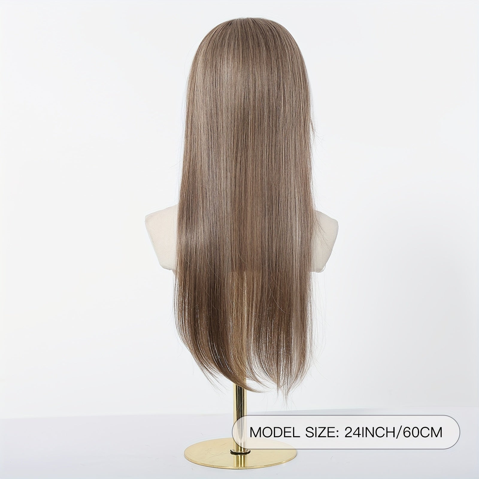 Luxury 6*6Inch Front Lace Hair Topper 100% High Quality Synthetic Lace Hair Topper for Woman Clip-In Hair Extensions Increase Hair Volume 24Inch Long Hair Versatile for Ladies Wear Firmly-with Adjustment Strap
