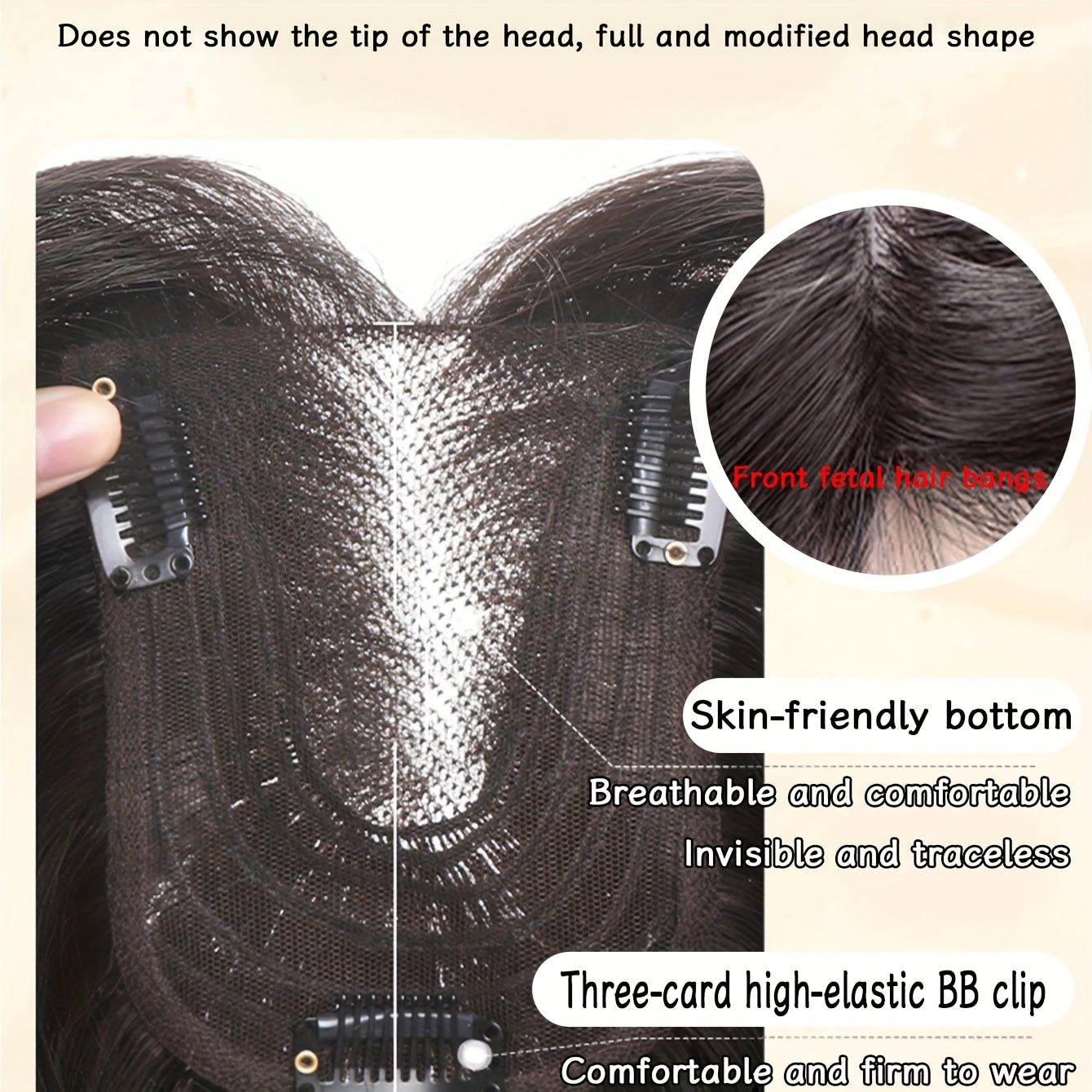 18-inch European And American Fashionable Women Do Not Need to Wear Hairnet Wigs. U-shaped Hand-woven Fluffy And Curly Hair Grows On The Top Of The Head. The Hair Grows Sparsely, with White Hair Covering The Entire Head