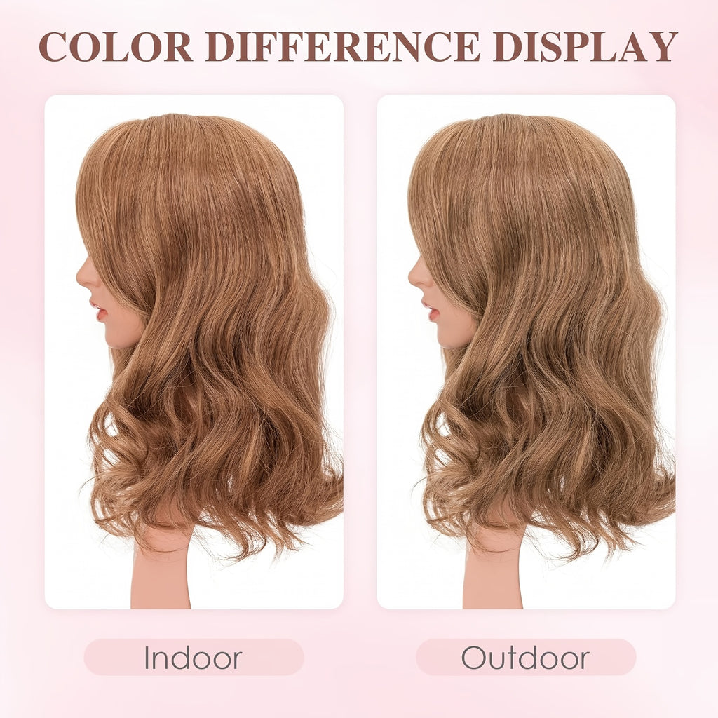 18-Inch Hair Toppers Designed for Women Featuring Fringe Bangs, Long Wavy Curls, And Clips for Easy Attachment, Perfect for Adding Volume to Thin Hair with Synthetic Highlights