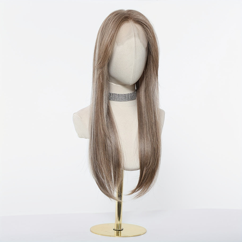 Luxury 6*6Inch Front Lace Hair Topper 100% High Quality Synthetic Lace Hair Topper for Woman Clip-In Hair Extensions Increase Hair Volume 24Inch Long Hair Versatile for Ladies Wear Firmly-with Adjustment Strap
