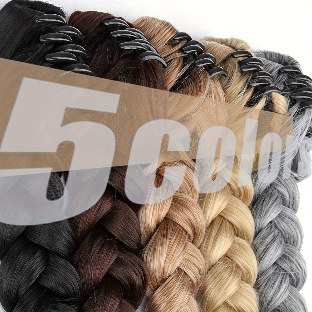 A Ponytail Resembling a Scorpion'S Tail, Featuring Tightly Twisted And Straightened Braids, with Hand-Woven Hair Extensions Added to The Ponytail