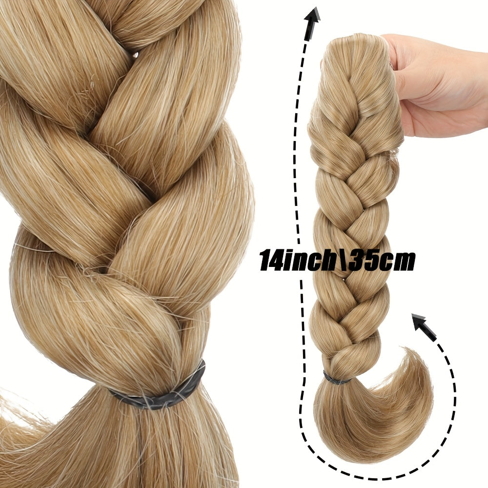 A Ponytail Resembling a Scorpion'S Tail, Featuring Tightly Twisted And Straightened Braids, with Hand-Woven Hair Extensions Added to The Ponytail