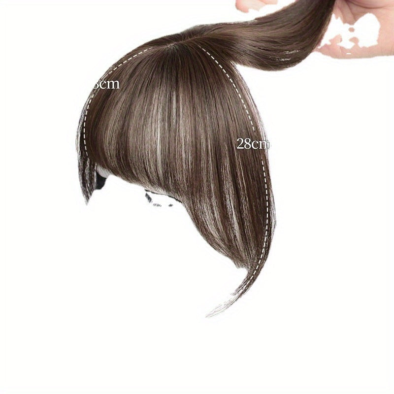 3D French Air Bangs Forehead Synthetic Hair Wig for Women, a Top Hairpiece to Conceal Gray Hair And Bald Spots