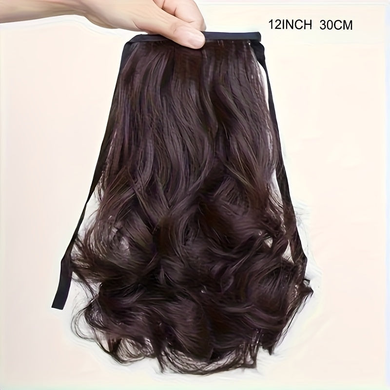 Sophisticated Ponytail for Women Featuring a Secure Strap - 11-Inch Long Curly Wave Hairstyle, Ideal for Daily Wear And Formal Occasions - Easy to Style with Heat Tools - Great for Parties, Weddings, And Photo Sessions - Salon-Quality for Home Use