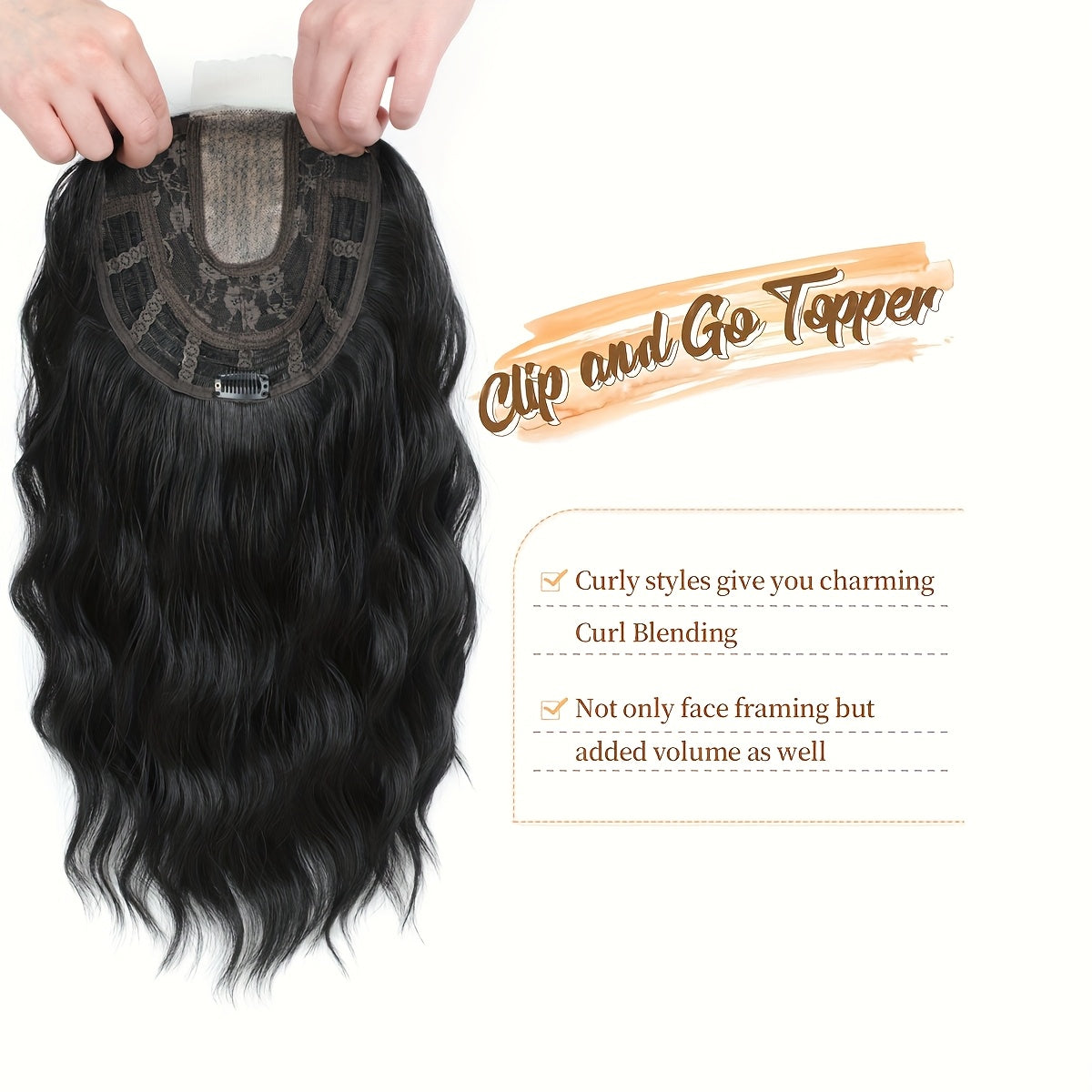 Hair Topper 16Inch Hair Toppers for Women with Thinning Hair 6.5'x6.5' Ladies Wiglets Toppers Hair Pieces for Women