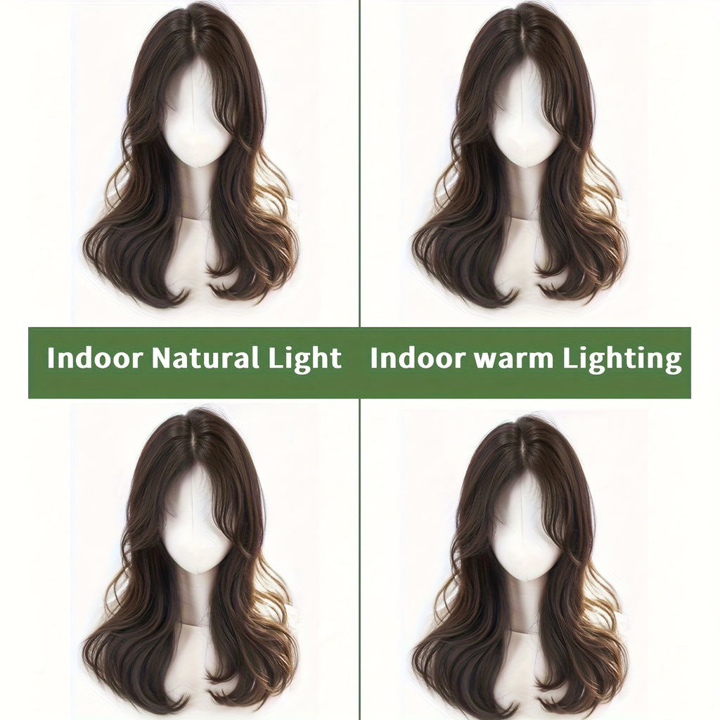 18-inch European And American Fashionable Women Do Not Need to Wear Hairnet Wigs. U-shaped Hand-woven Fluffy And Curly Hair Grows On The Top Of The Head. The Hair Grows Sparsely, with White Hair Covering The Entire Head