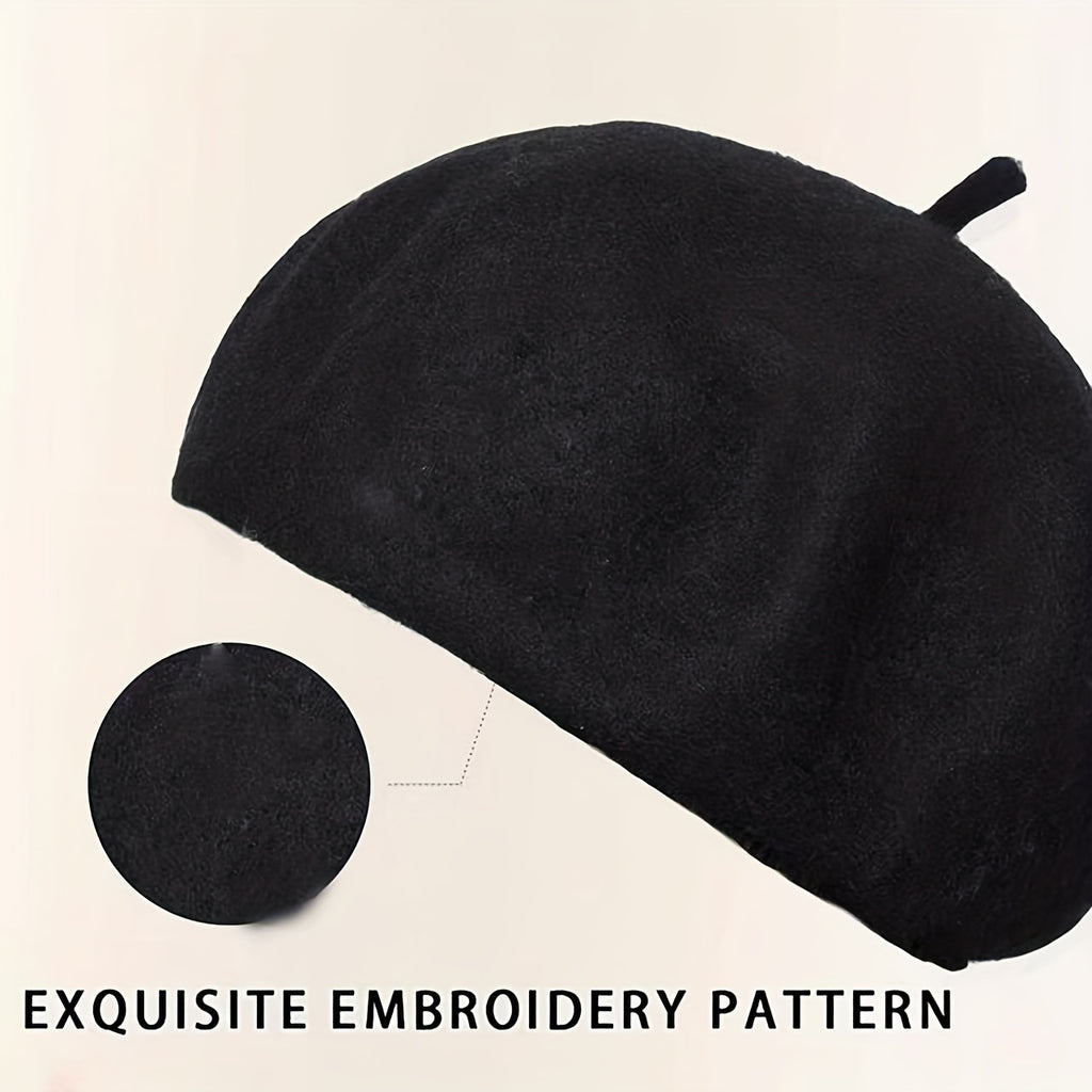 Women'S French Beret Hat Wig with Hair Extensions - Classic Wool Beanie, Straight Short Bob Synthetic Hairpiece Dark Brown | -Looking Hairline, Comfortable & Durable for Everyday, Themed Events, Parties, Photo Shoots | Easy Maintenance & Versatile S