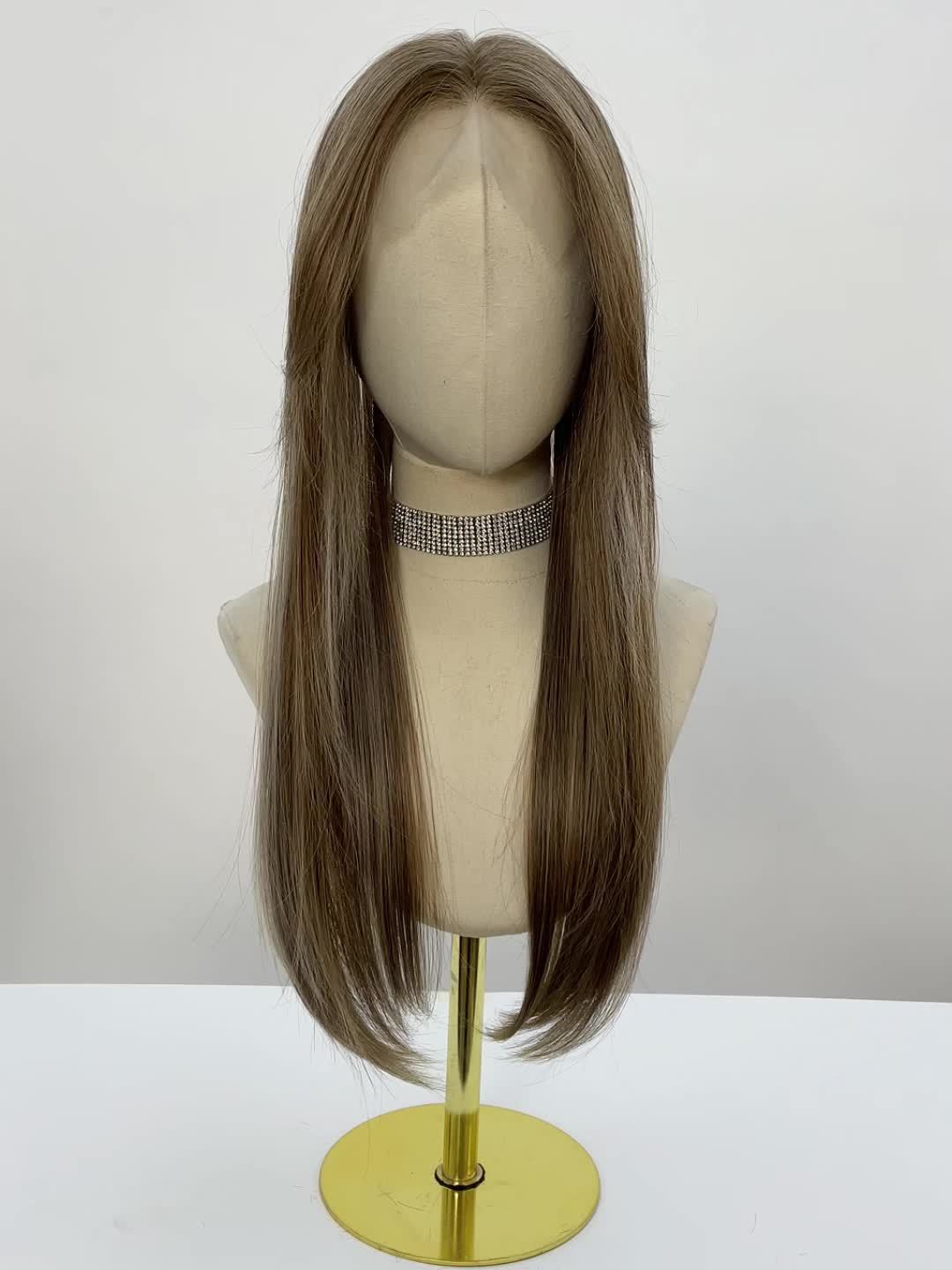 Luxury 6*6Inch Front Lace Hair Topper 100% High Quality Synthetic Lace Hair Topper for Woman Clip-In Hair Extensions Increase Hair Volume 24Inch Long Hair Versatile for Ladies Wear Firmly-with Adjustment Strap