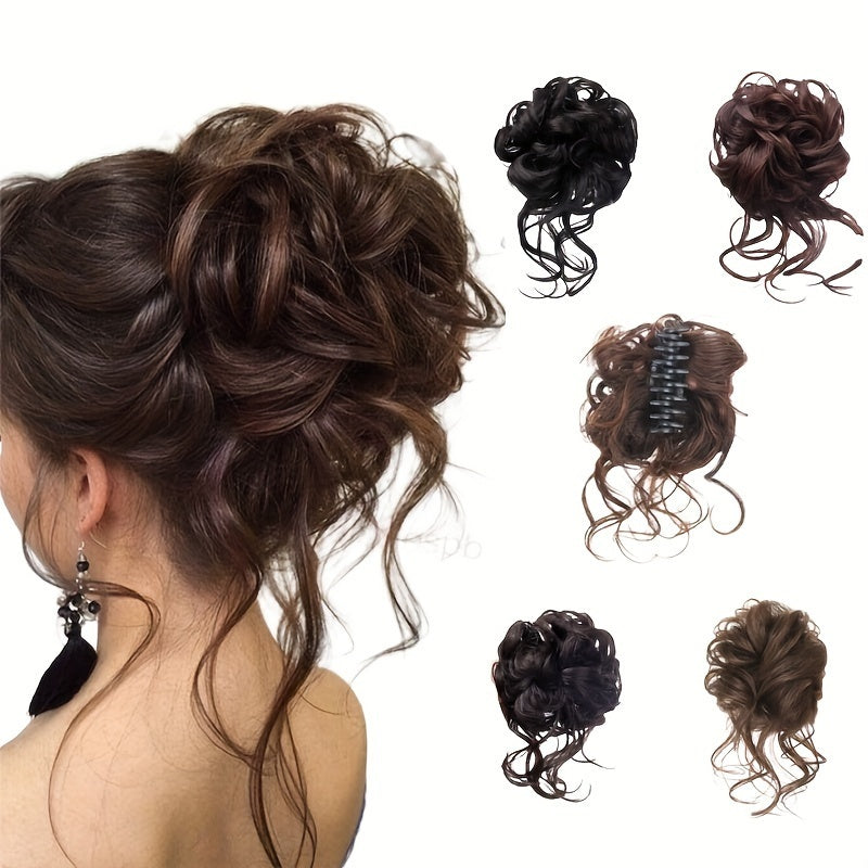 Women's Claw Clip Wig - Messy Wavy Hair, Fluffy Ponytail - High Temperature Fiber - Easy to Wear, Quick Styling - for Daily and Clothing Use, Lazy Style Hair Accessories, Costume Wig