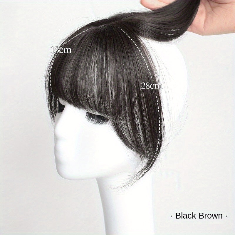 3D French Air Bangs Forehead Synthetic Hair Wig for Women, a Top Hairpiece to Conceal Gray Hair And Bald Spots